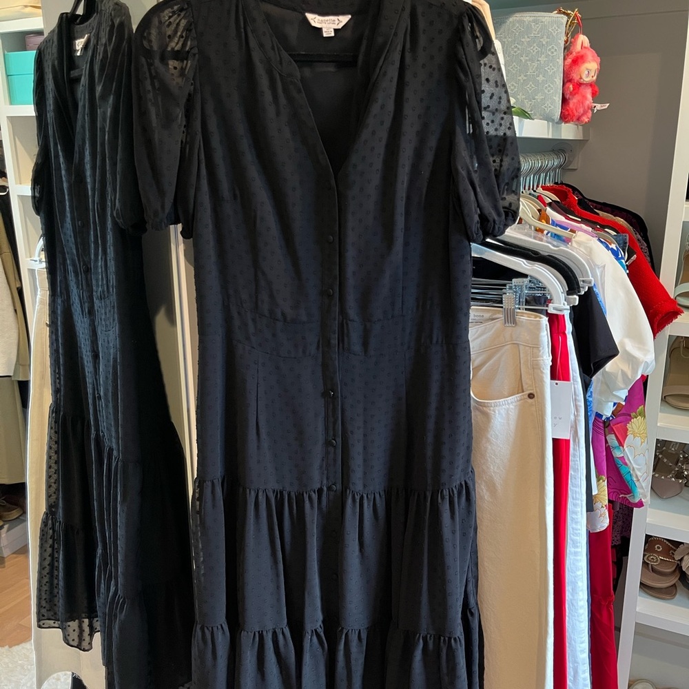 Elegant French Dot Midi Dress